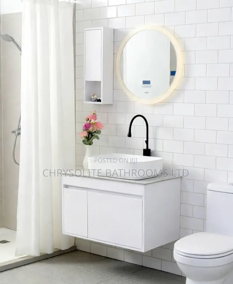 All White Floating Vanity Cabinet