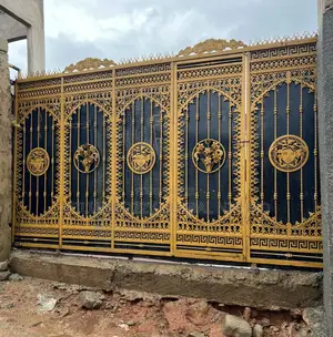 Wrought Iron Sliding Gate Gold