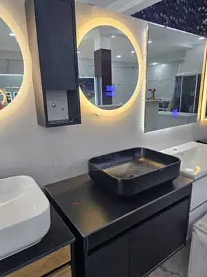 All Black Floating Vanity Cabinet
