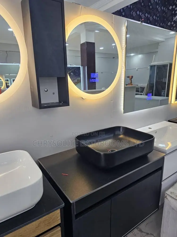 All Black Floating Vanity Cabinet