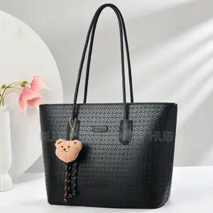 Textured Leather Tote Bag for Women Stylish Office Everyday Handbag
