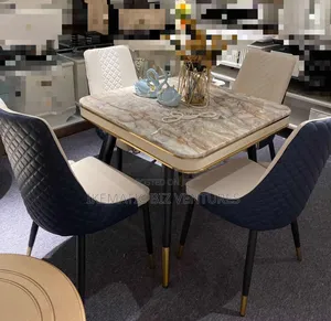 Unique Marble Dinning Table With 4 Chairs