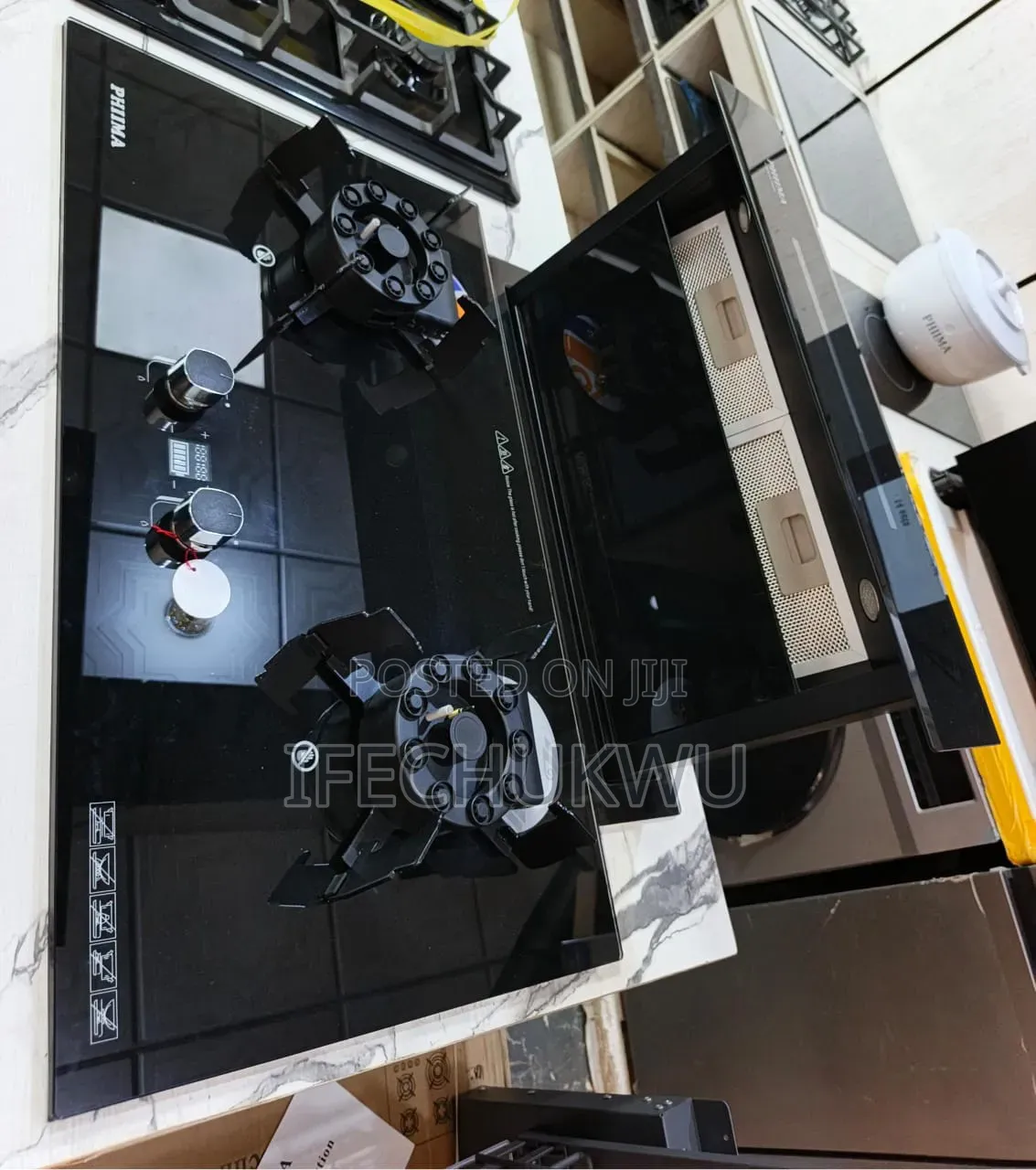 Original Phiima Downdraft Extractor Built-in 2 Burners Flips Up Gas