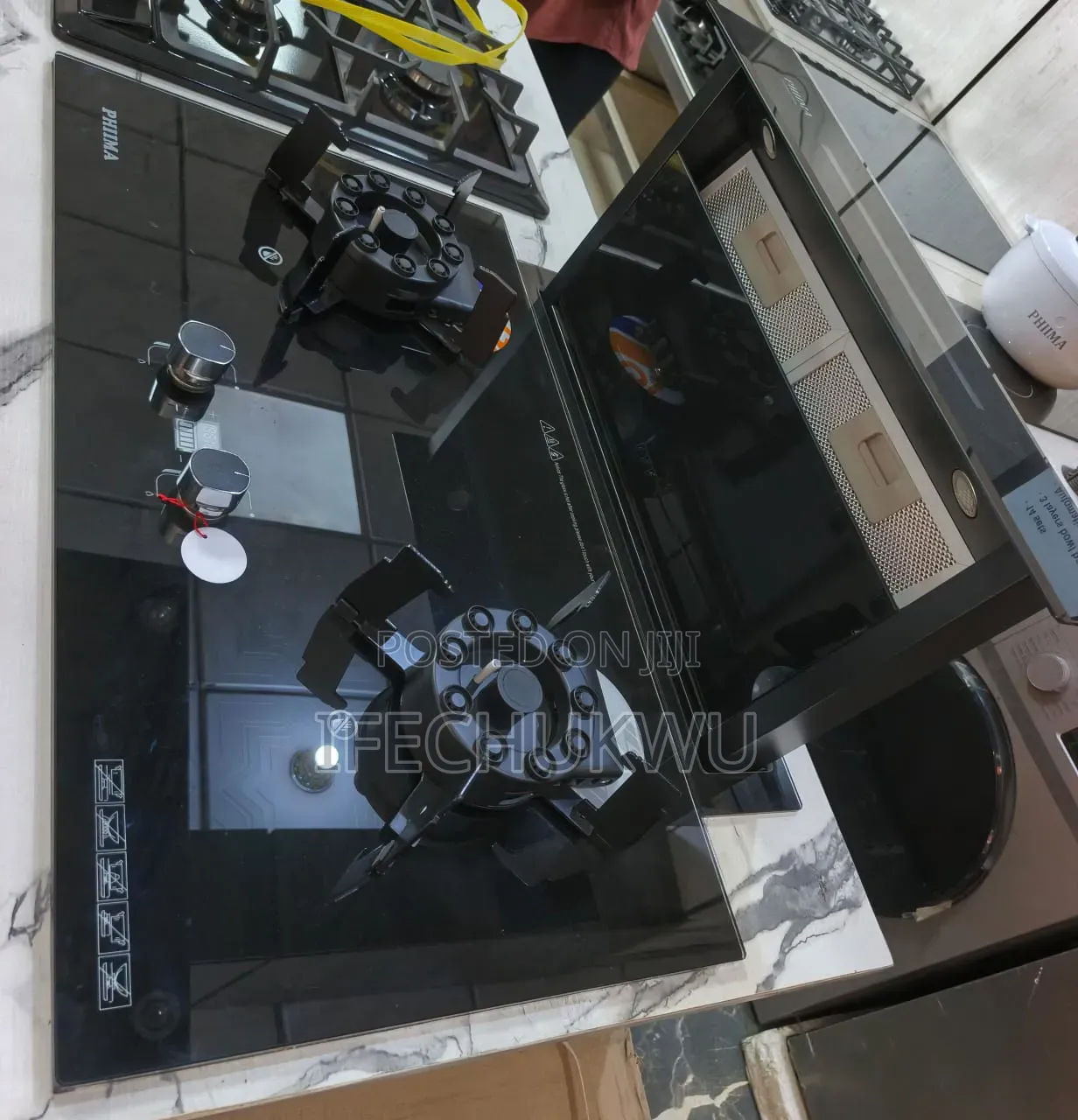 Original Phiima Downdraft Extractor Built-in 2 Burners Flips Up Gas