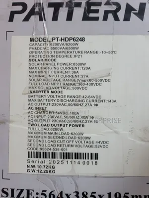 6.2kva 48v Pattern Hybrid Inverter