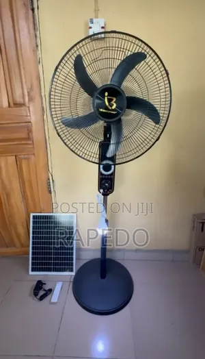 Voice Control 18 Inches Bianco Solar Rechargeable Fan Ac/Dc