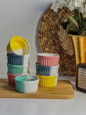 4" Ceramic Ramekin Color Baking Cup -6pcs