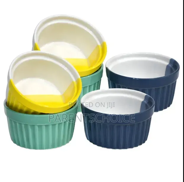 4" Ceramic Ramekin Color Baking Cup -6pcs