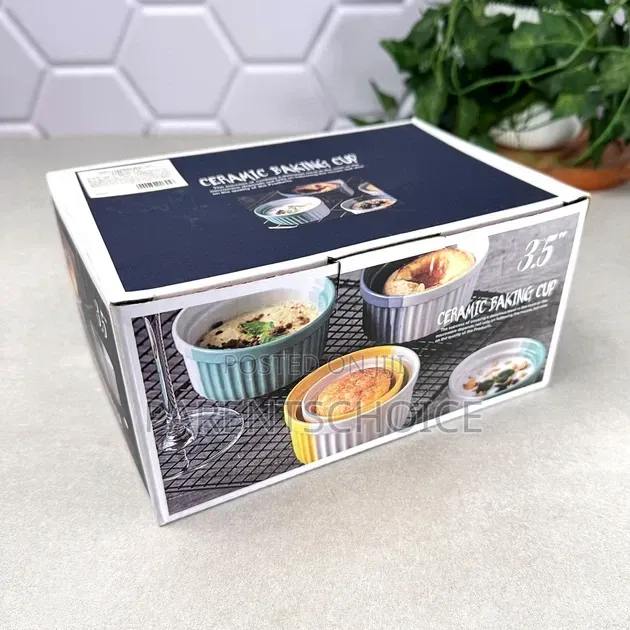 4" Ceramic Ramekin Color Baking Cup -6pcs