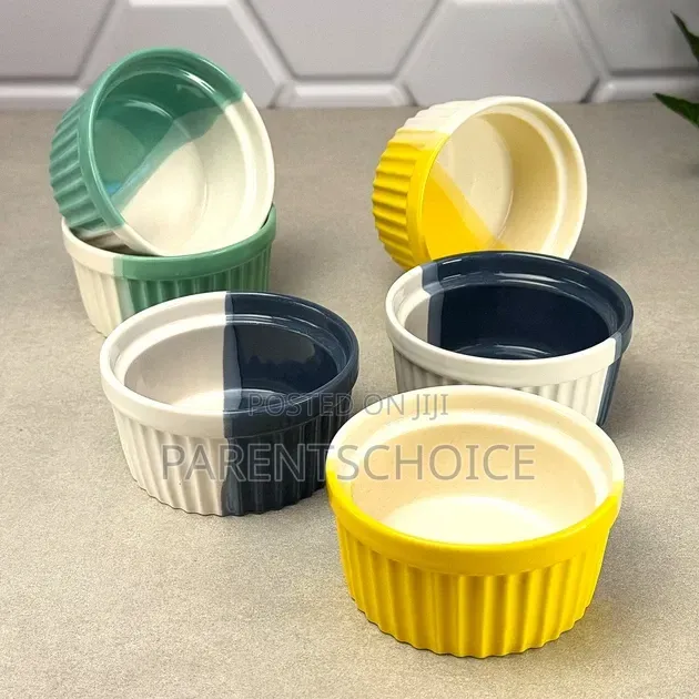 4" Ceramic Ramekin Color Baking Cup -6pcs