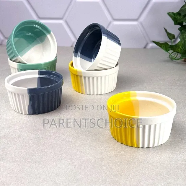 4" Ceramic Ramekin Color Baking Cup -6pcs