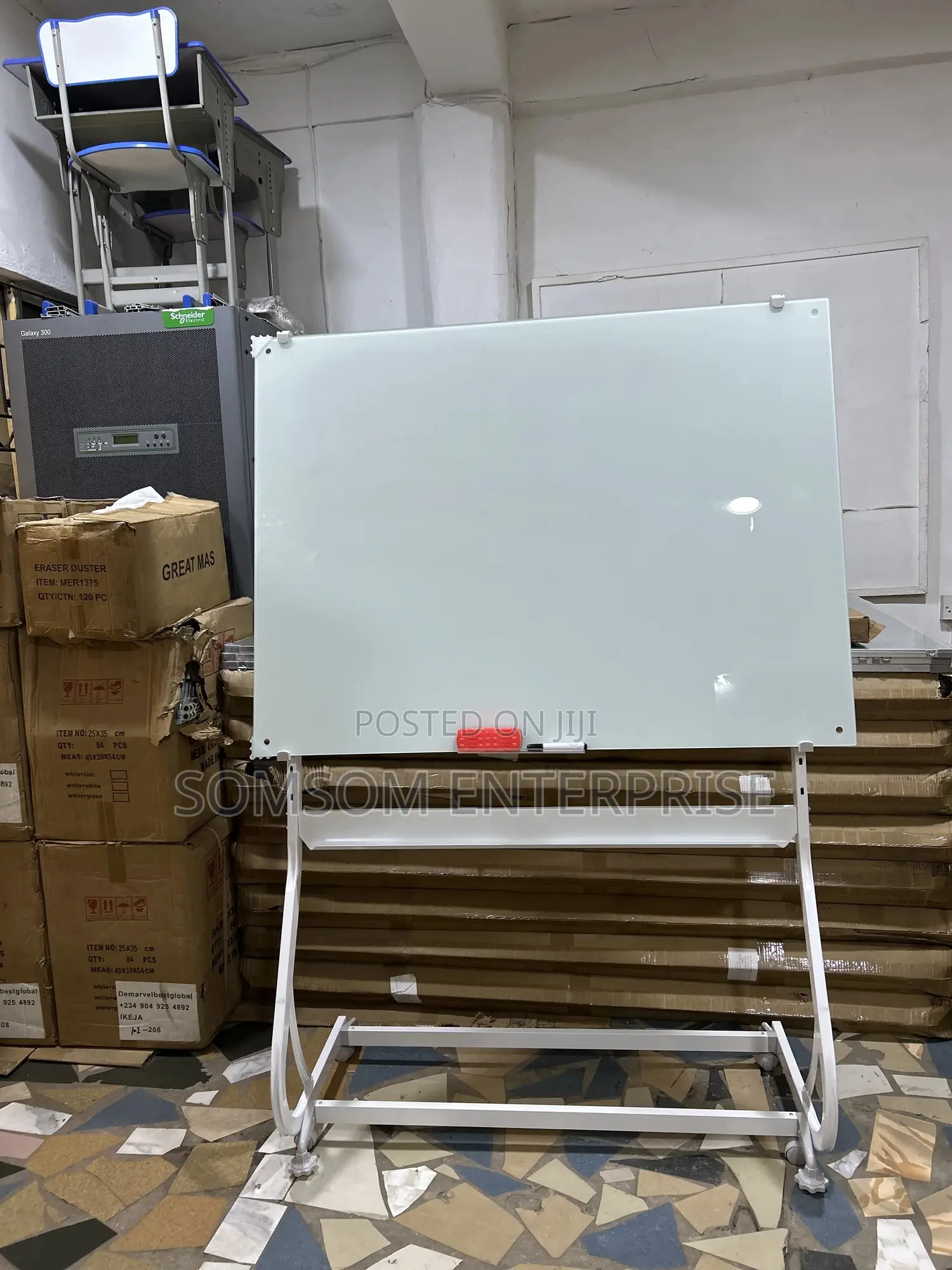 Executive Glass Whiteboard With Stand