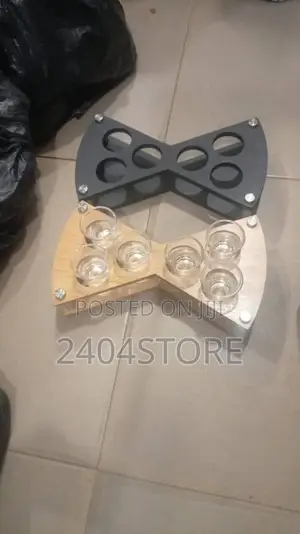X Shaped Tequila Rack With Glass