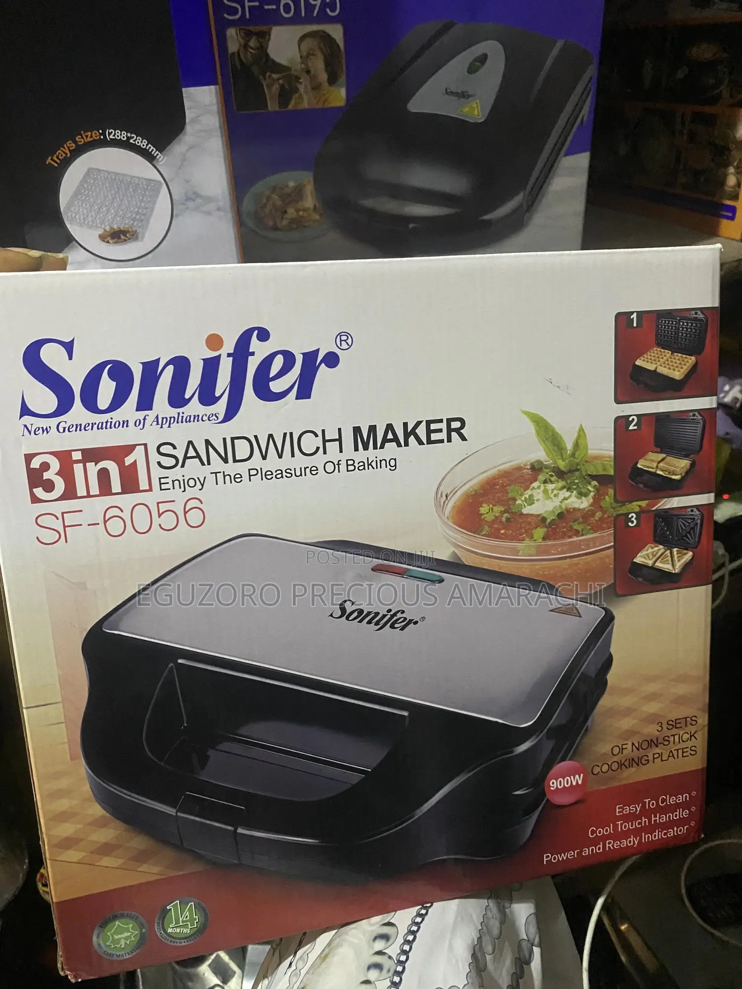 3in1 Sonifer 2 Face Sandwich Maker-900w