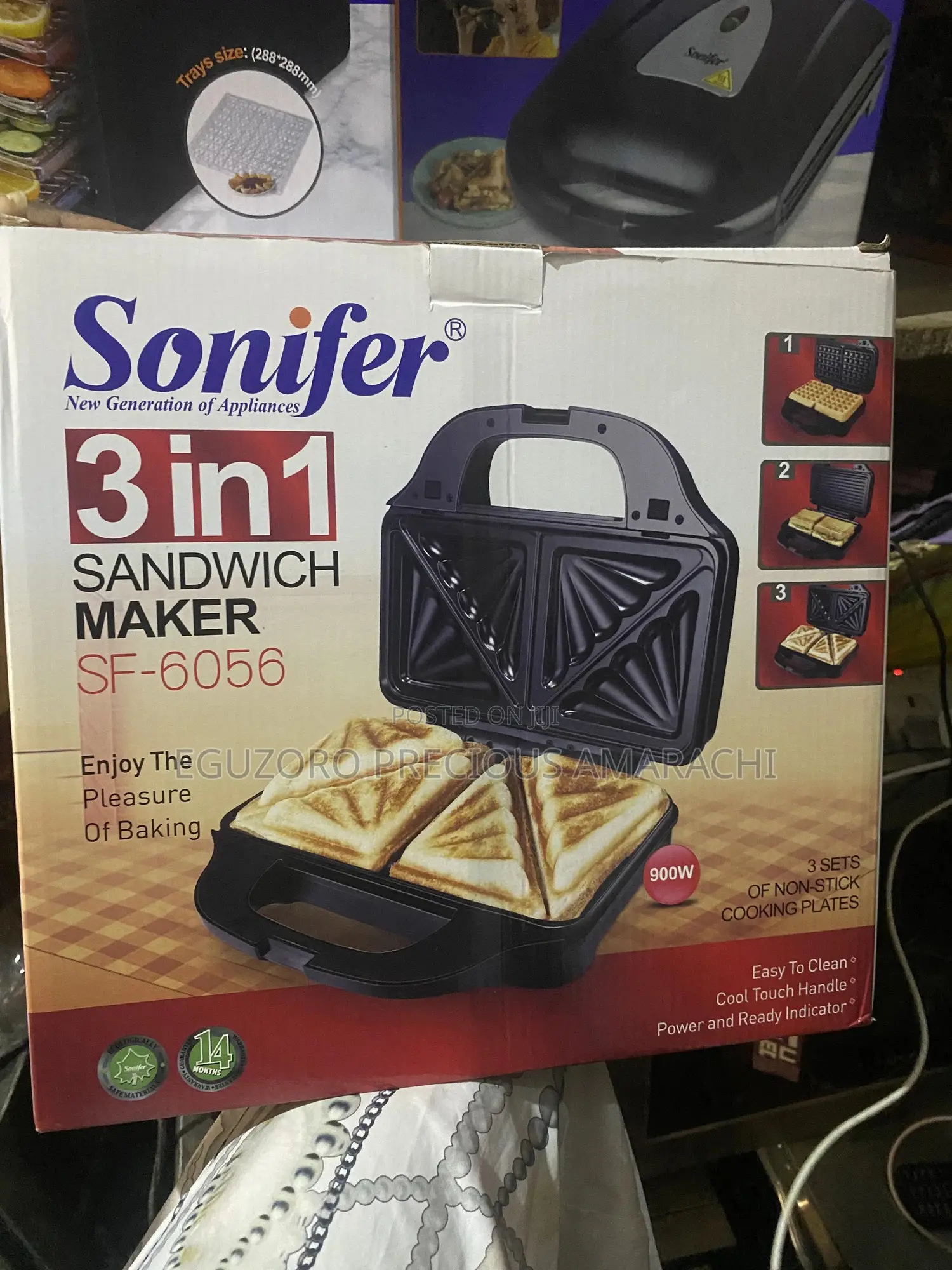 3in1 Sonifer 2 Face Sandwich Maker-900w