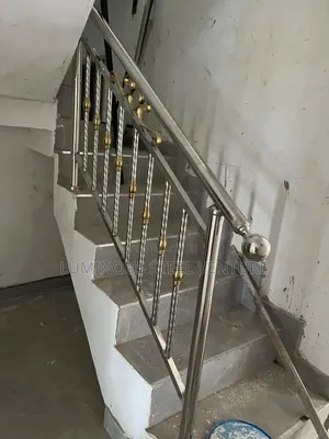 This Contemporary Stainless Steel Handrail, Which Has a Mirror