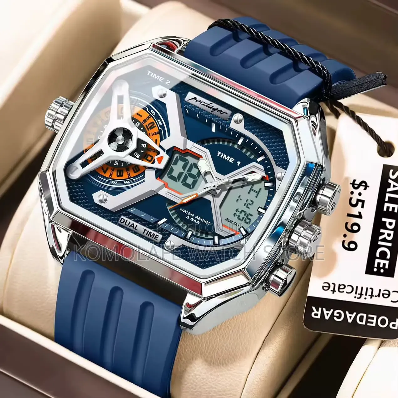 Poedagar Rubber Double Timepiece