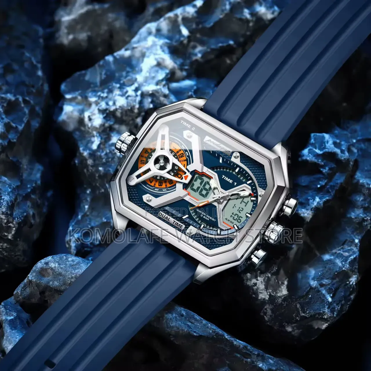 Poedagar Rubber Double Timepiece