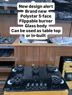 Five Burner Flip Up Gas Cooker Inbuilt 90cm