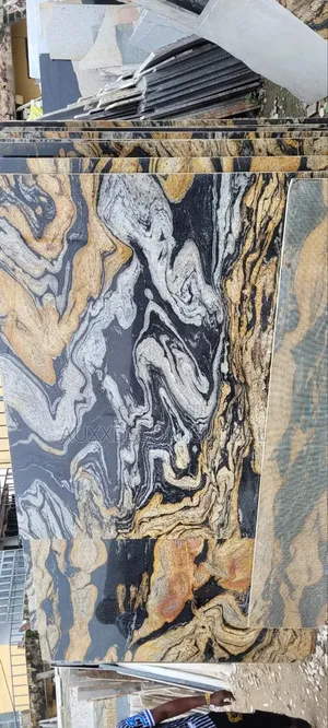 Platinum Black and Gold Granite Slabs (Gangsaw)