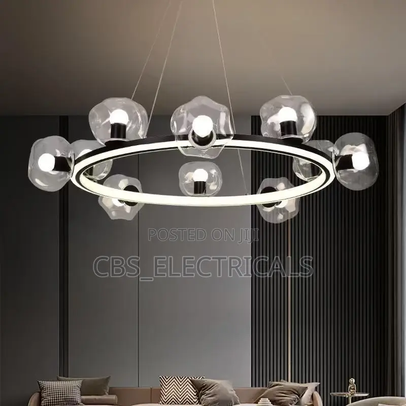 Modern Geometric Triple-Square Chandelier