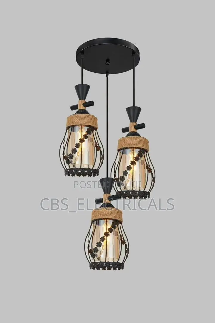 Rustic Industrial Triple Pendant