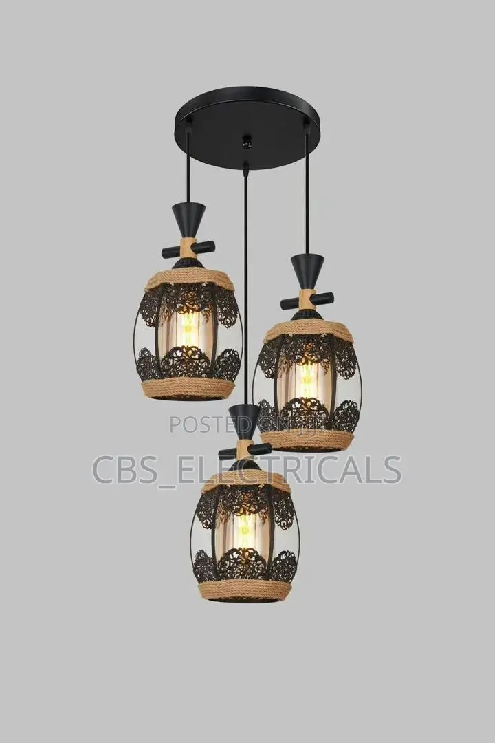 Rustic Industrial Triple Pendant