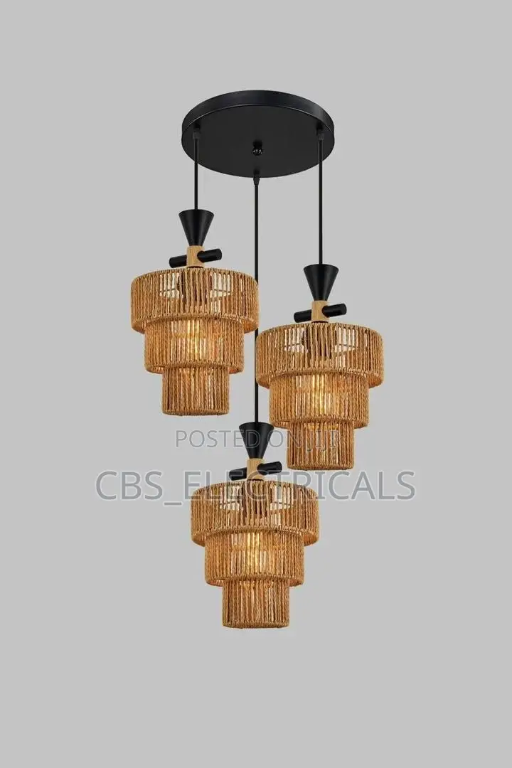 Rustic Industrial Triple Pendant