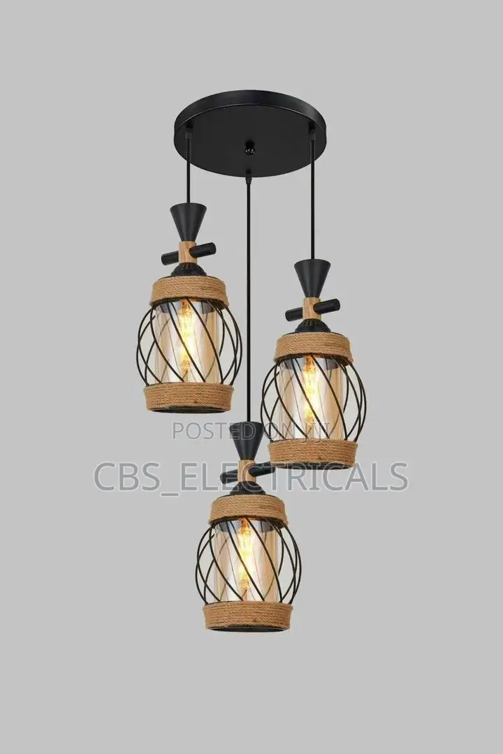 Rustic Industrial Triple Pendant