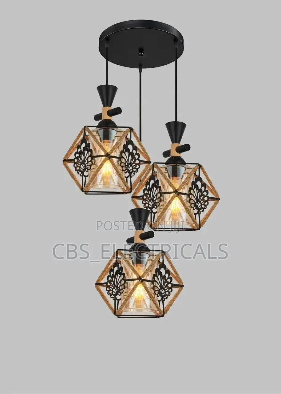 Rustic Industrial Triple Pendant