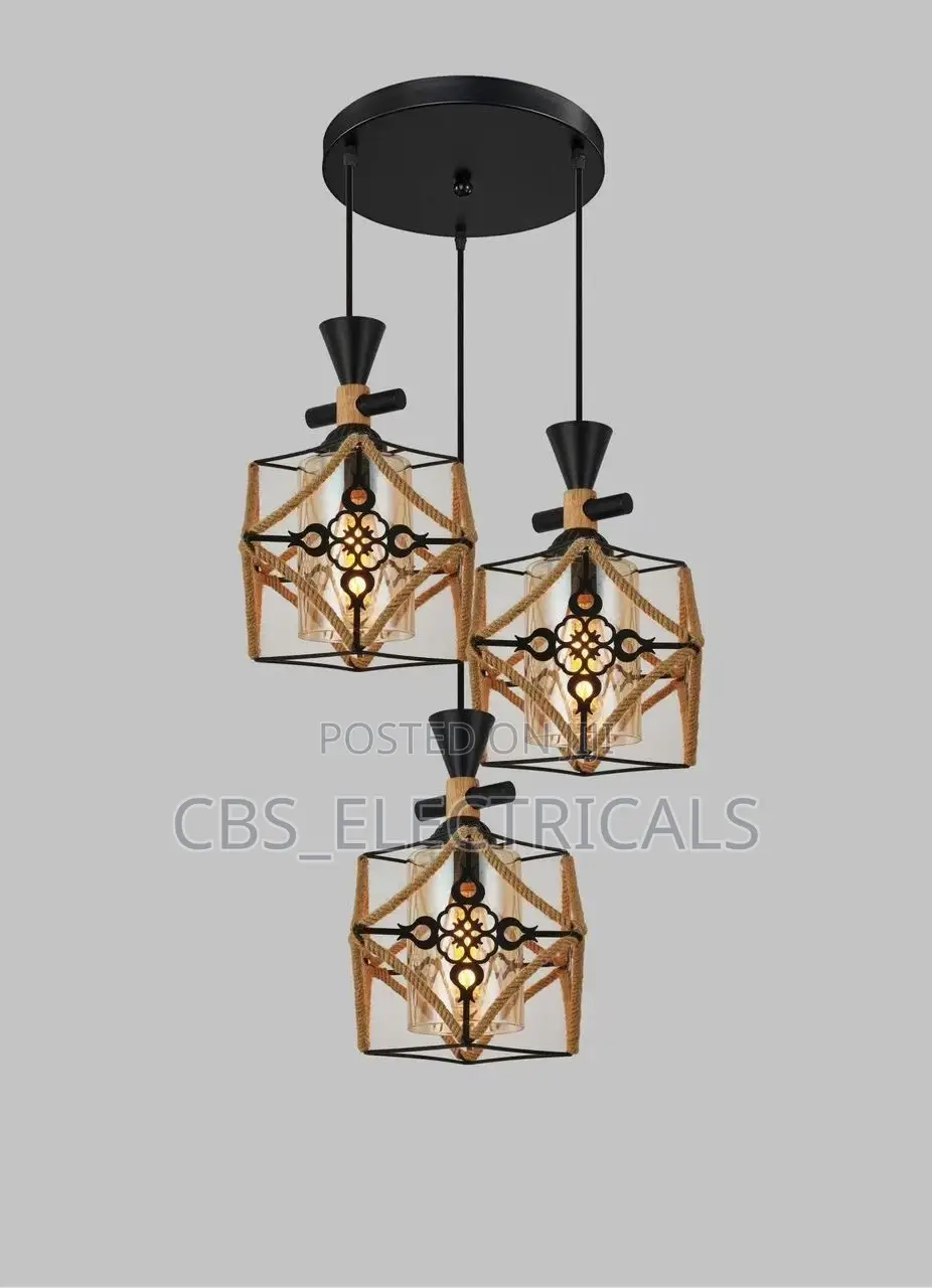 Rustic Industrial Triple Pendant
