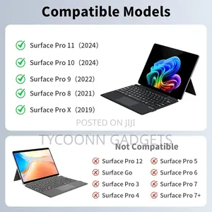 Microsoft Surface Pro Keyboard for 11/10/9/8/X, Bluetooth Type Cover