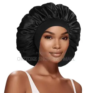 3 Silk Hair Bonnet - Black(3pieces)