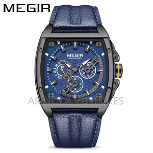*Megir* 
Leather Strap 
Working Chronograph 
Water Resistant  
Come