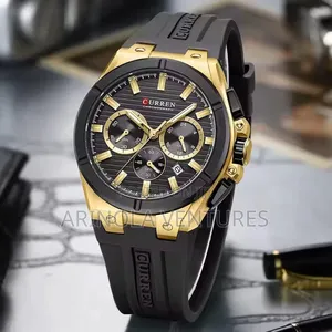 *Curren* 
Rubber Strap 
Working Chronograph 
Date  Adjustment 
Water