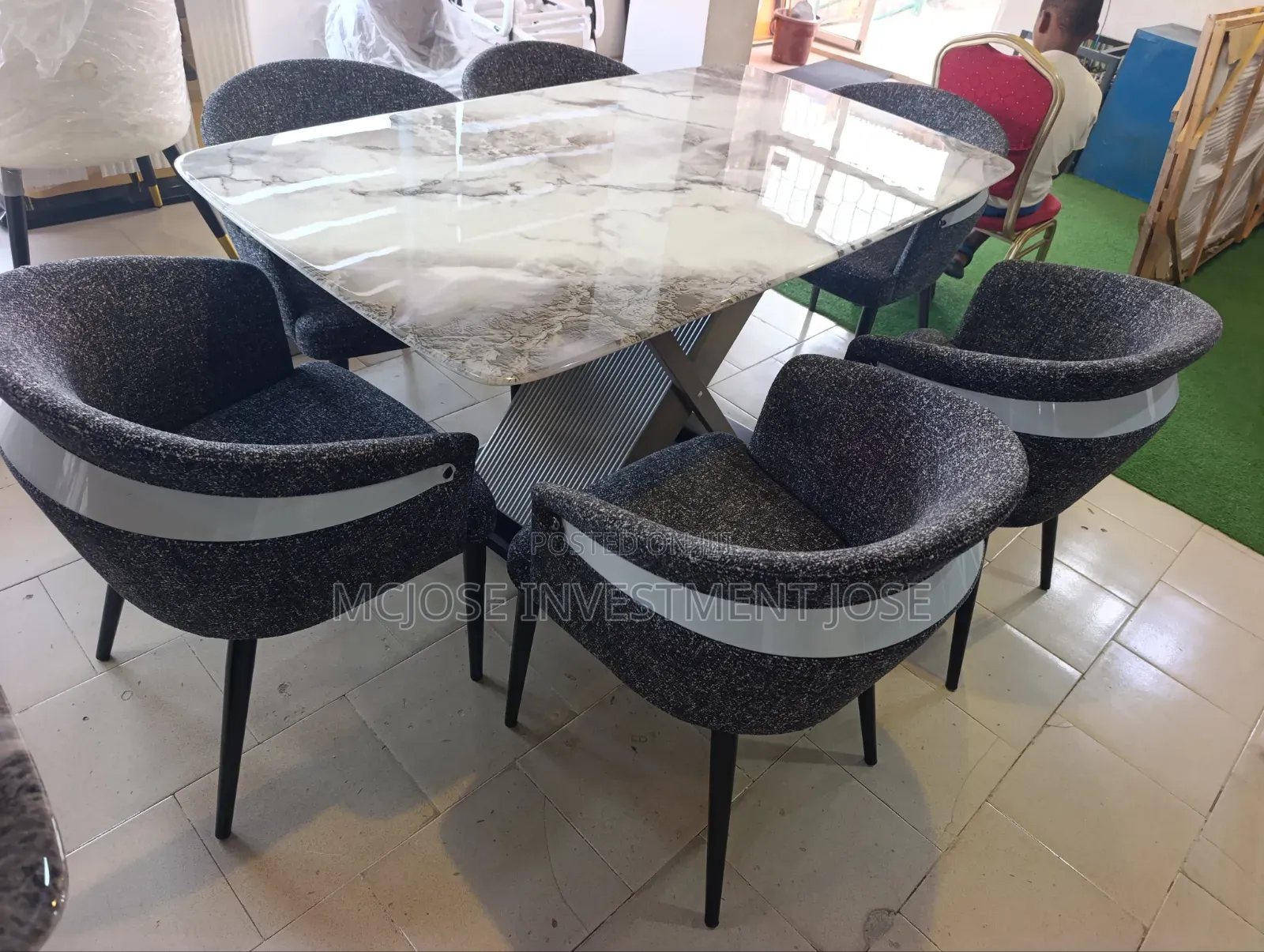 Exotic Dining Table Set by 6 Chairs.