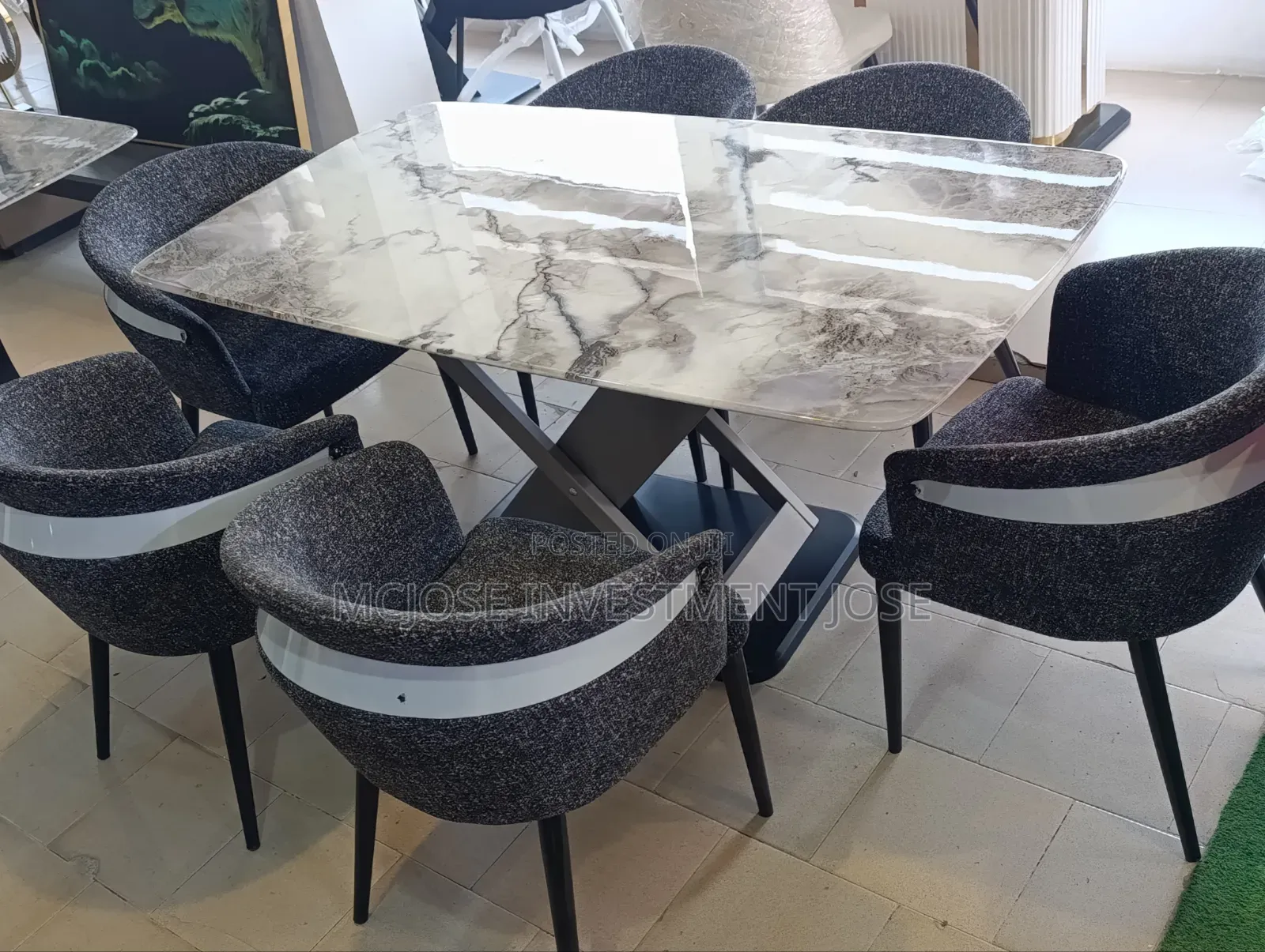 Exotic Dining Table Set by 6 Chairs.