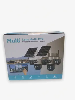 4 Lens Solar PTZ Camera 360° 4g Camera With Dual Solar Panels"