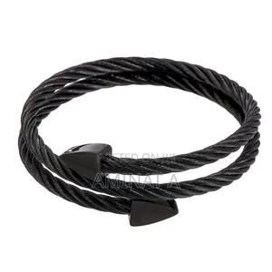 Quality Male Black Curve Hand Bangle