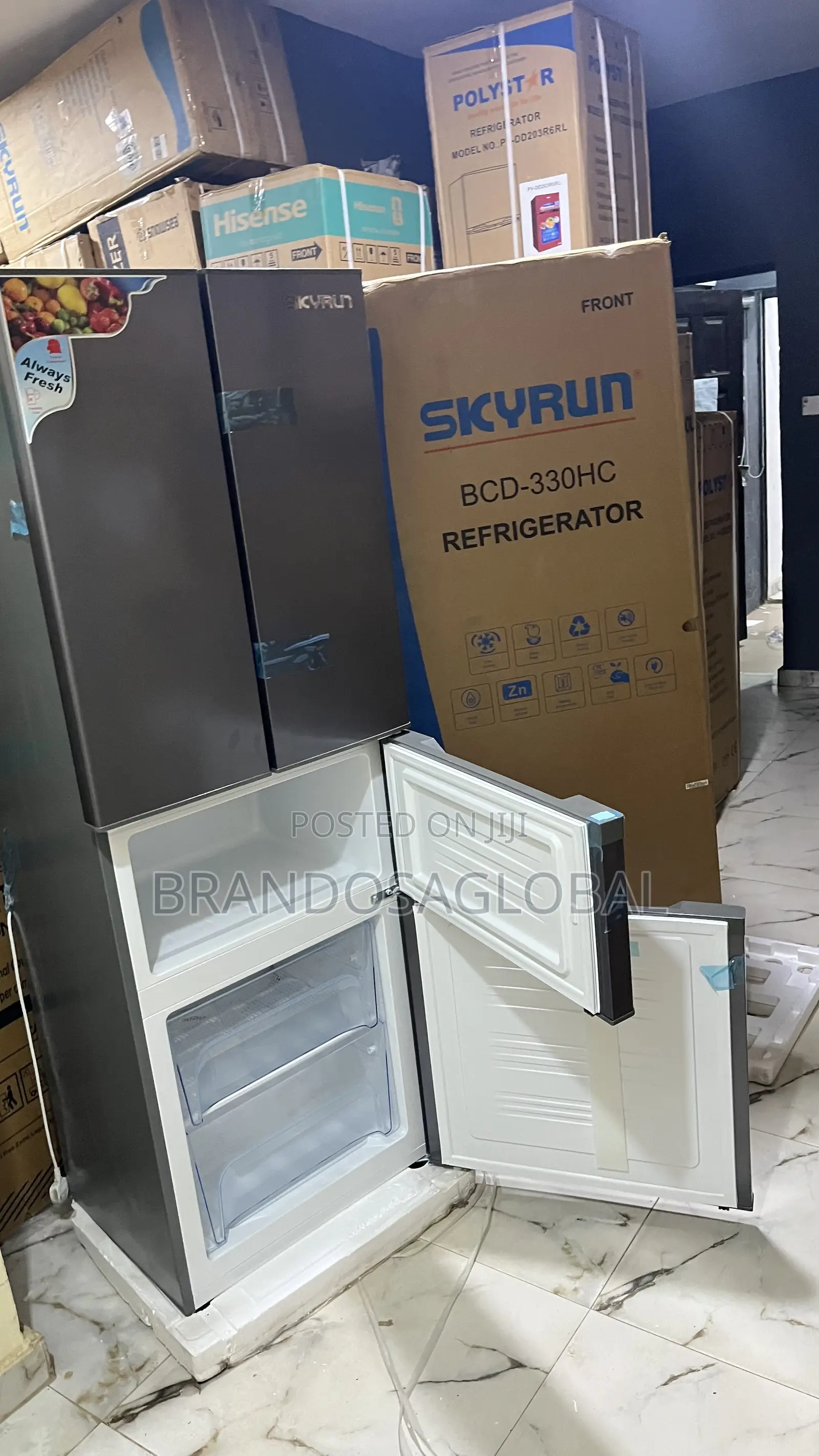 Skyrun 300l Refrigerator(Bcd-330hc)High Performance Refrigerator Unit