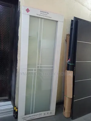 White Glass Toilet Door
