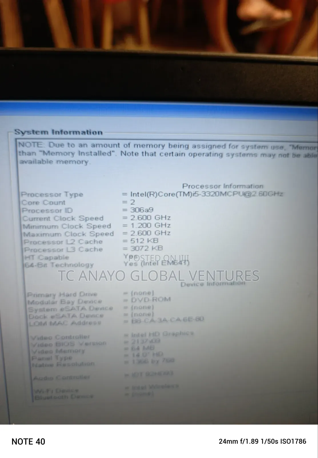 Laptop Dell Latitude E6430 8GB Intel Core i5 HDD 320GB