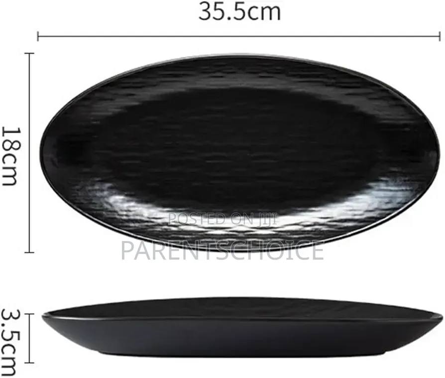 Oval-Shaped Melamine Unbreakable Fish Plate - 12pcs