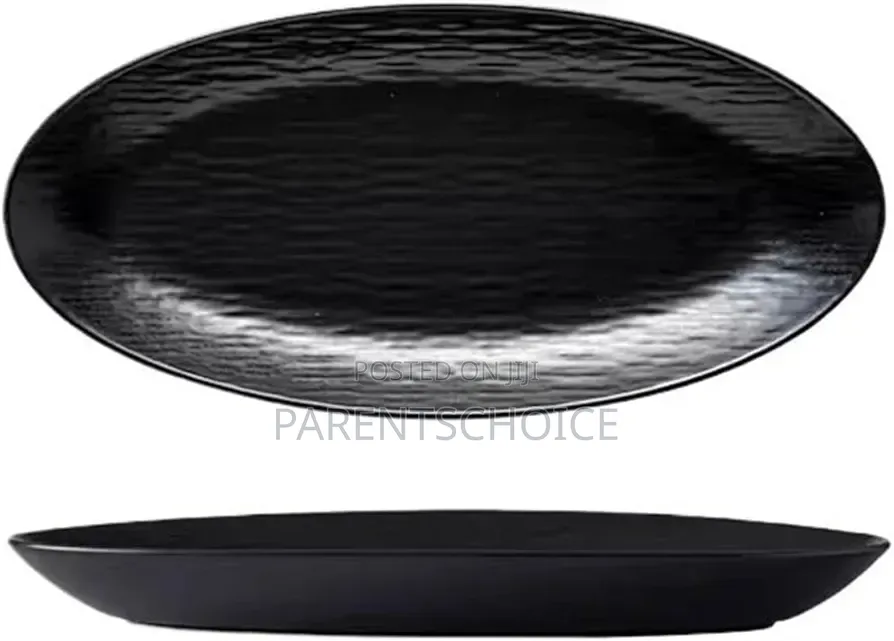 Oval-Shaped Melamine Unbreakable Fish Plate - 12pcs