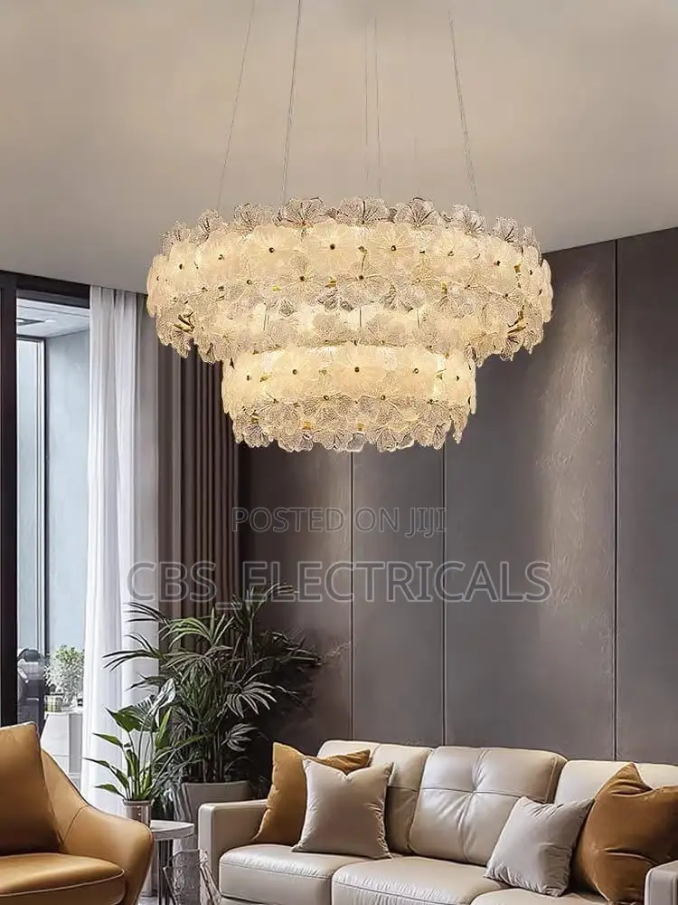 Floral Crystal Tiered Chandelier