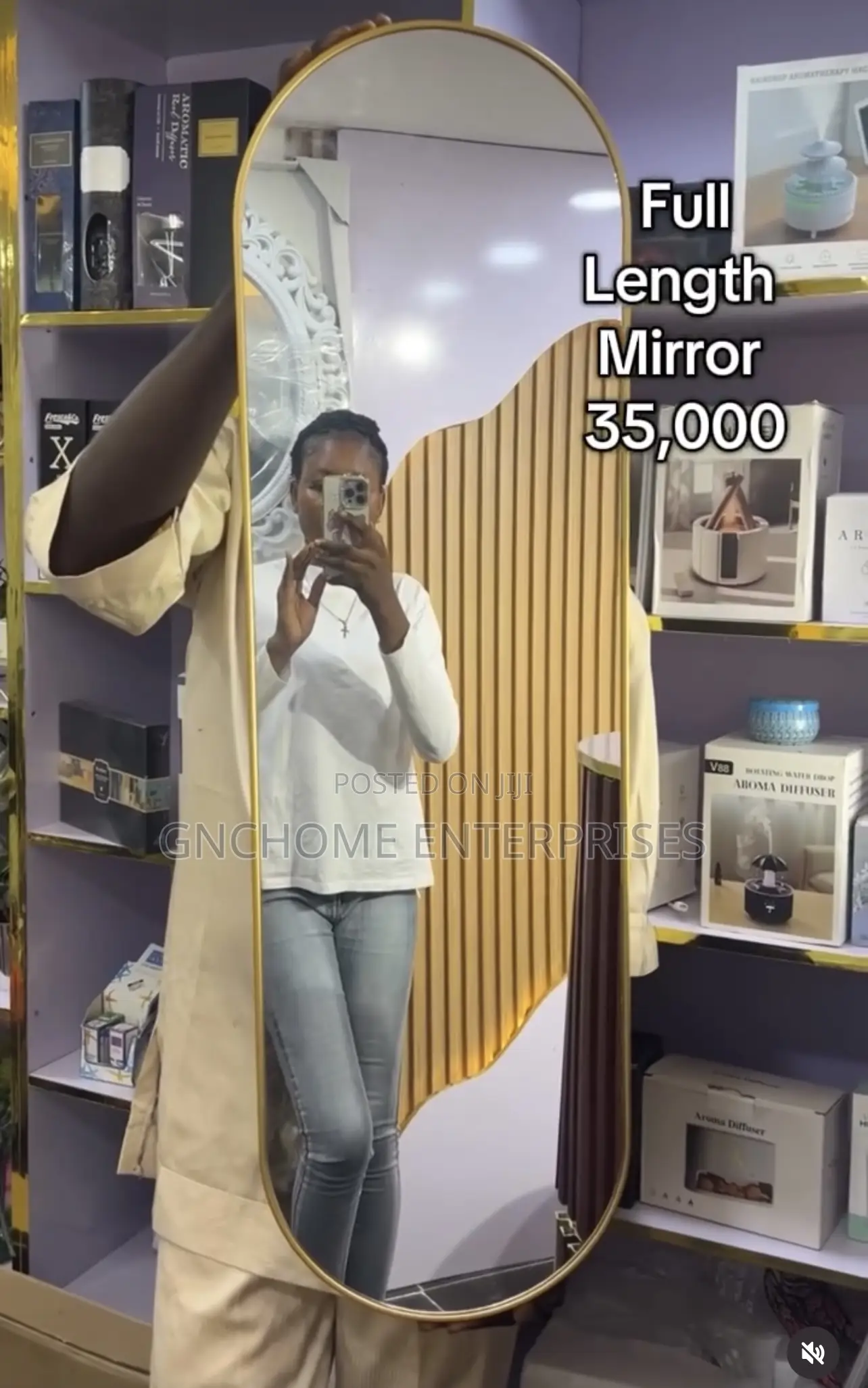 Long Gold Mirror (Dressing)