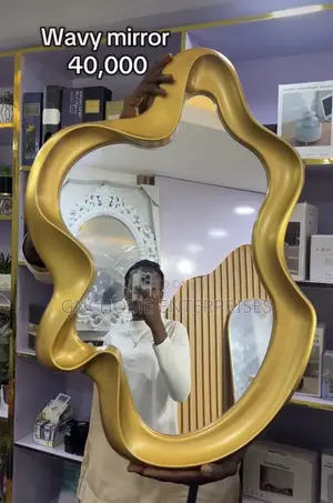 Wavy Gold Frame Mirror