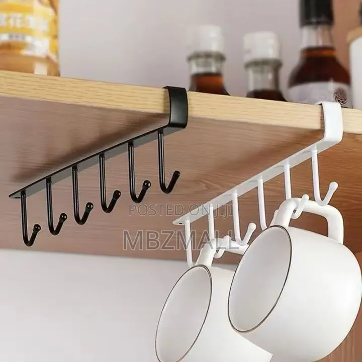 Iron Seamless Nail-Free Hook Multi-Row Cabinet Storage Rack Six-Row