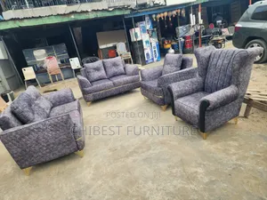 Six Seaters Grey Padded Sofa Couch.