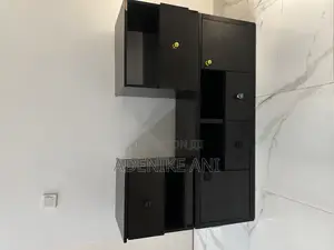 Modern Tv Unit Set, a Central Tv Console and Two Side Storage Shelves.
